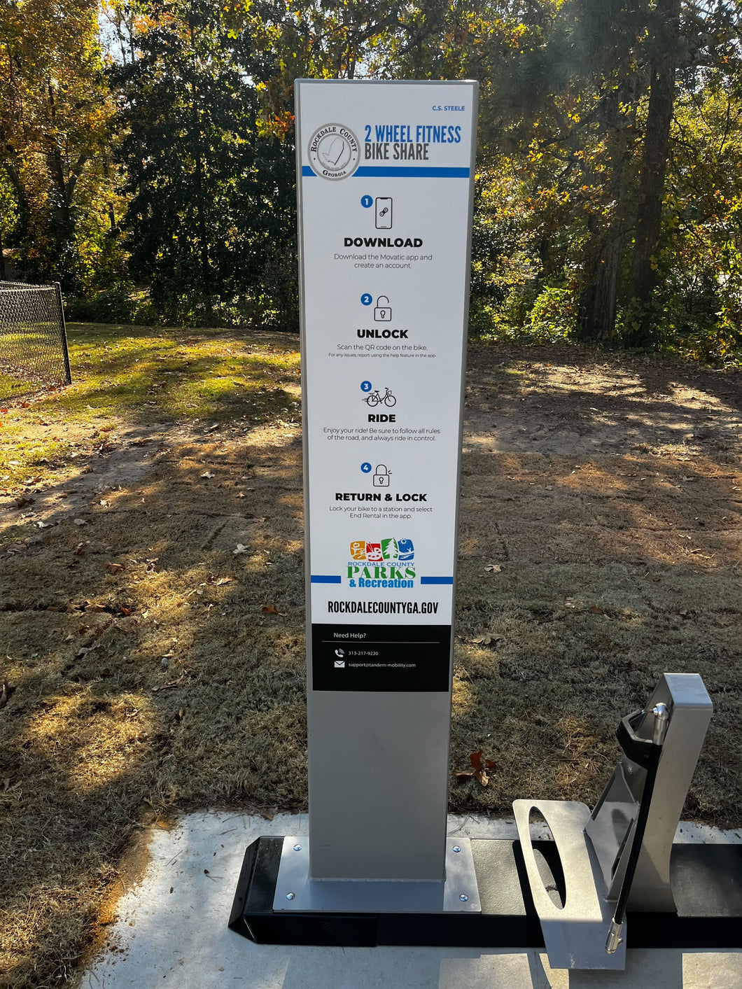 Bike Station Sign With Customized Decal